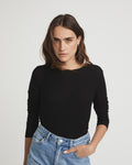 Rib Long Sleeve Crew Neck