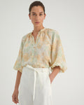 Gathered Print Blouse
