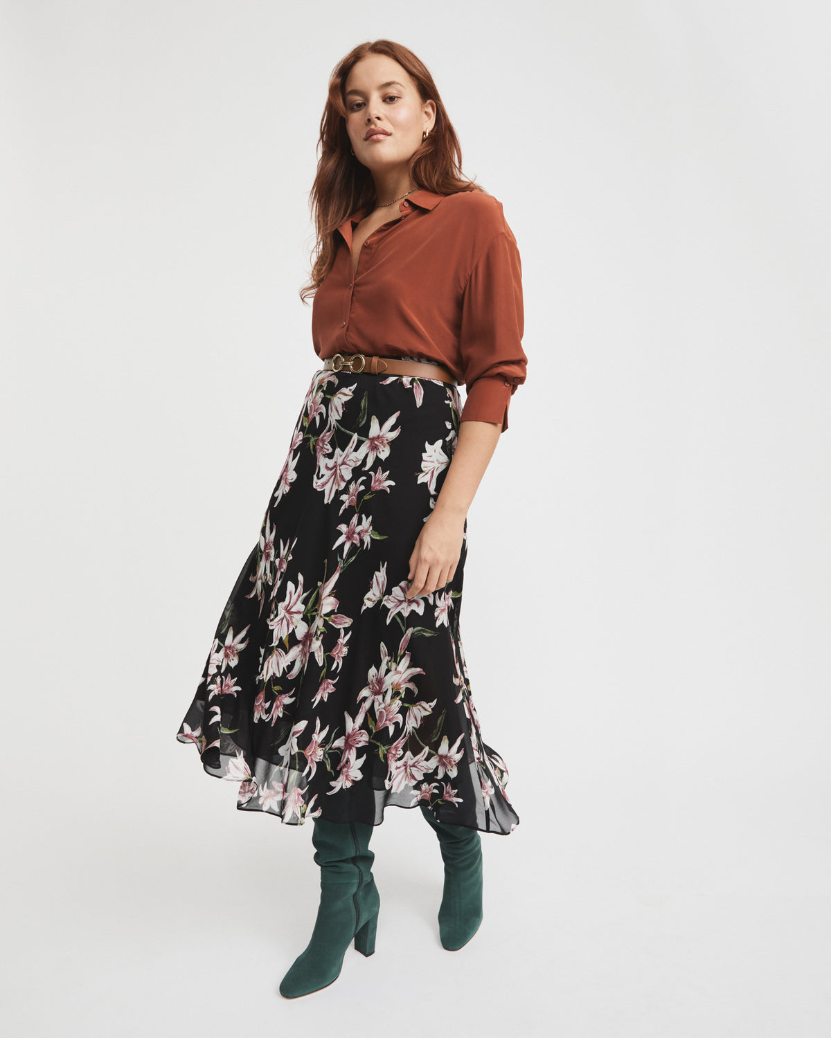 Lily Print Slip Skirt