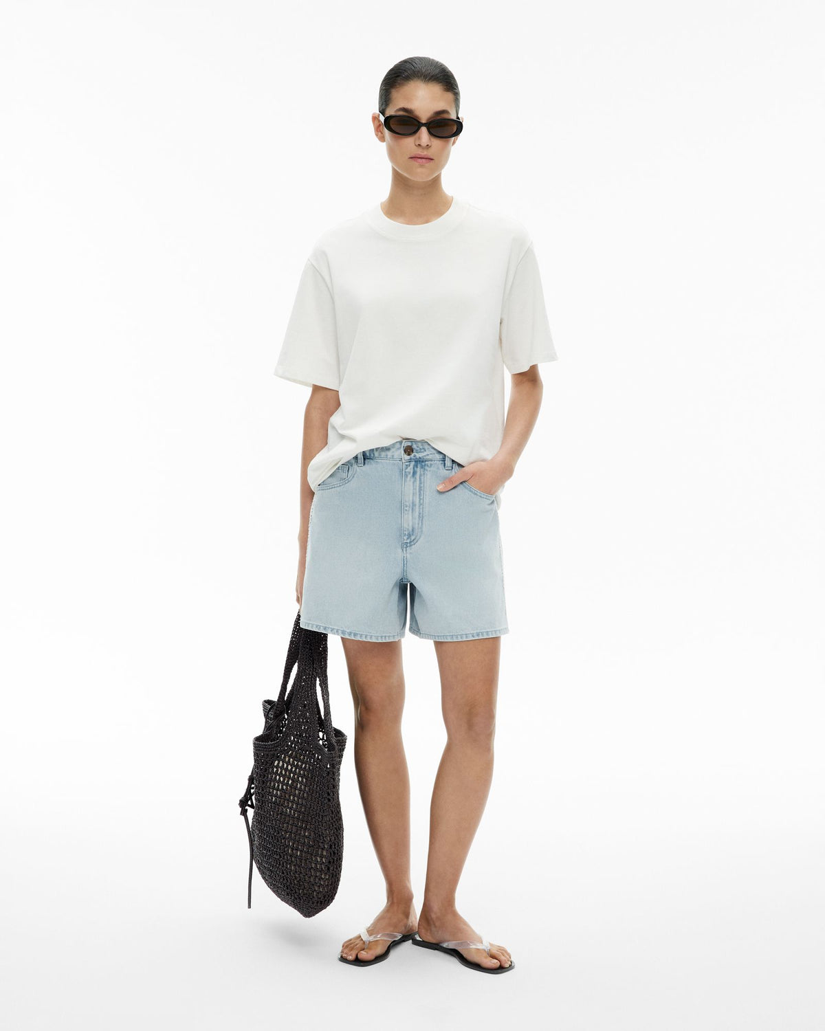 Stitch Denim Shorts