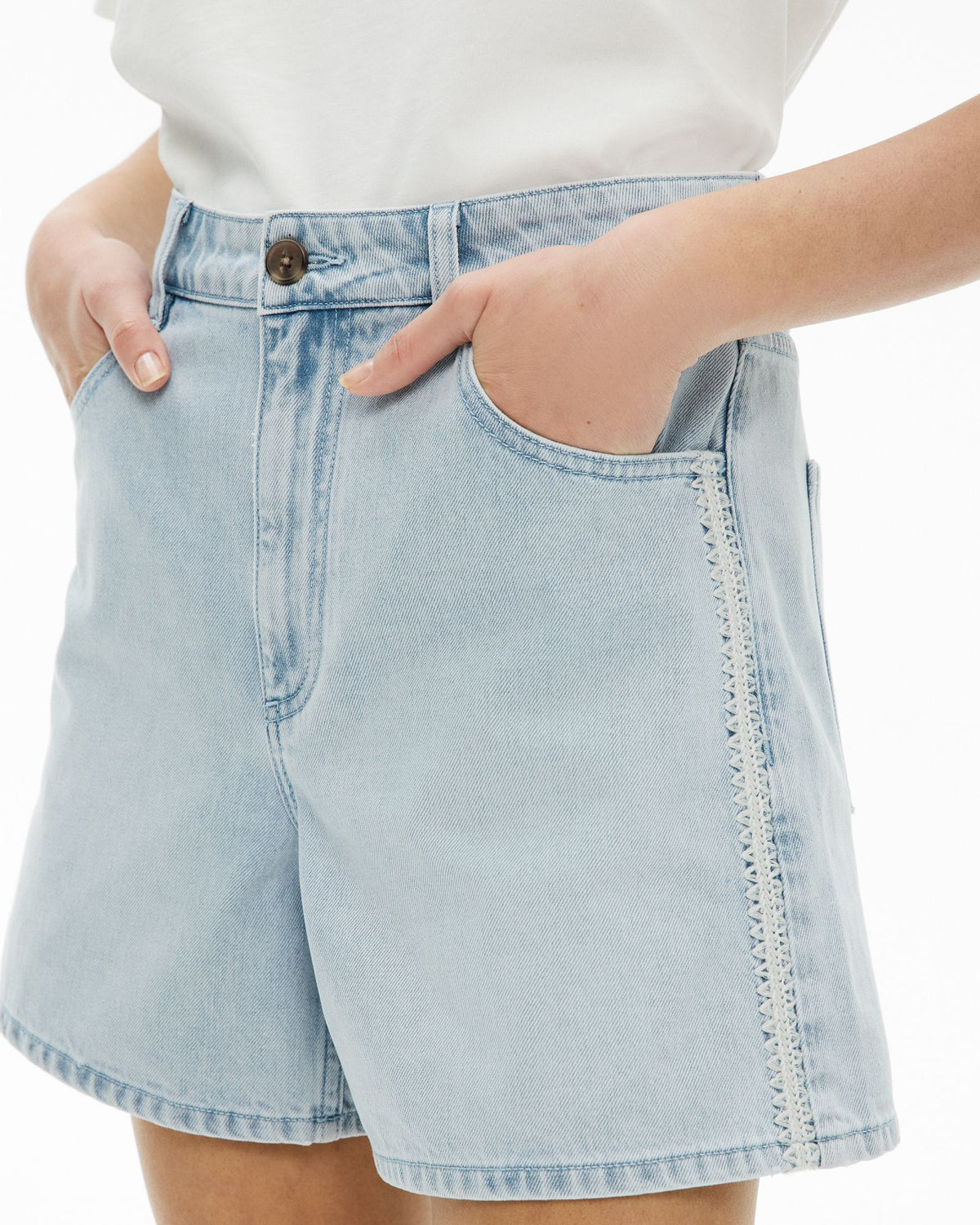 Stitch Denim Shorts