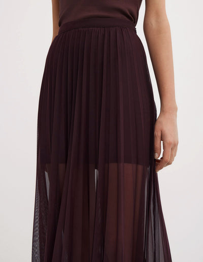 Pleated Mesh Skirt