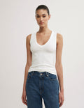 Fine Rib V-Neck Tank Top