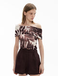 Off Shoulder Mesh Top