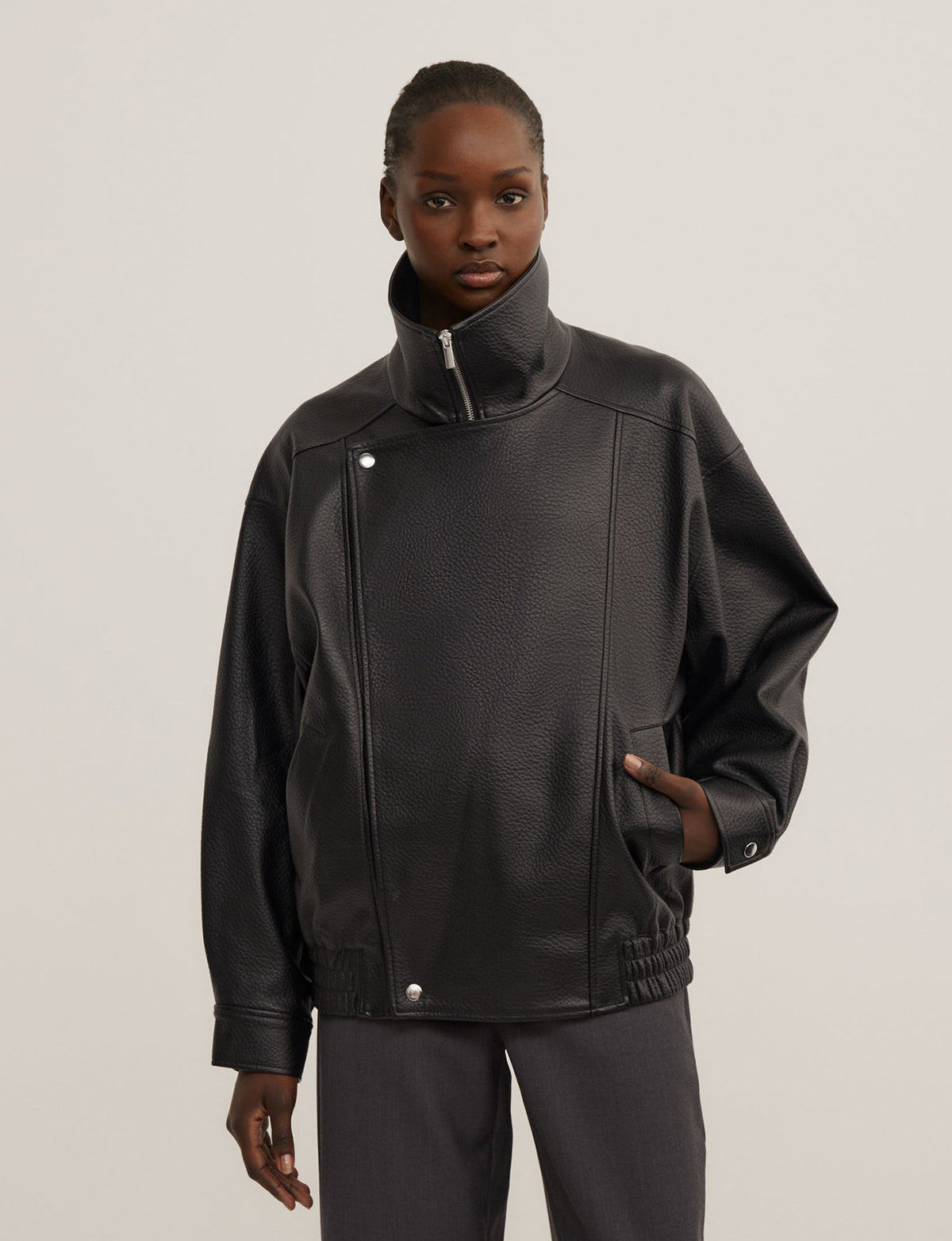 Funnel Neck Bomber Jacket