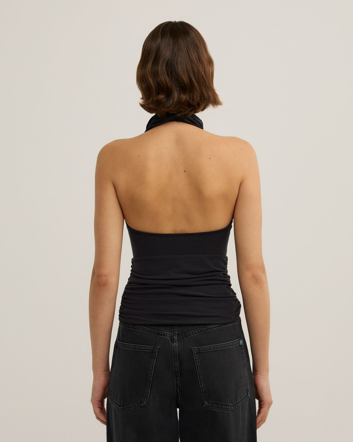 High Neck Cowl Top