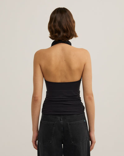 High Neck Cowl Top