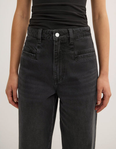 Pocket Detail Barrel Jeans