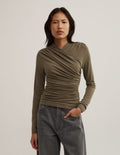 Wrap Long Sleeve Jersey Top