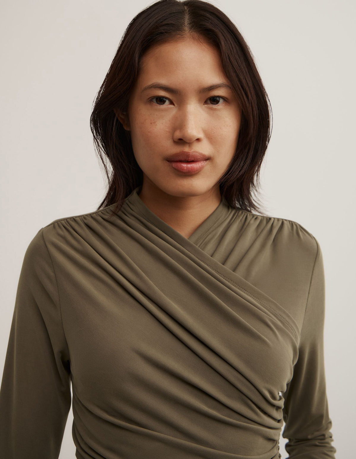 Wrap Long Sleeve Jersey Top