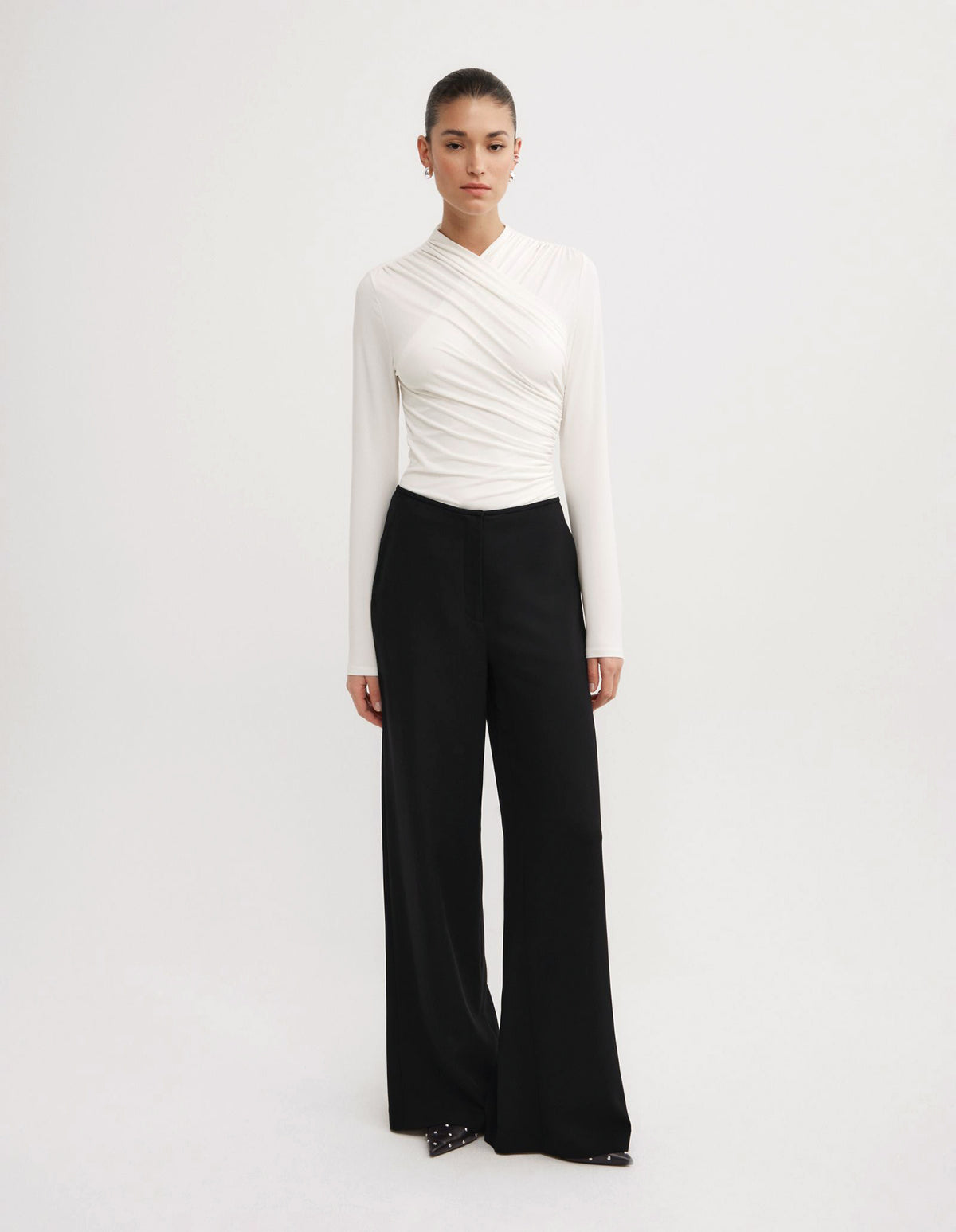 Wrap Long Sleeve Jersey Top