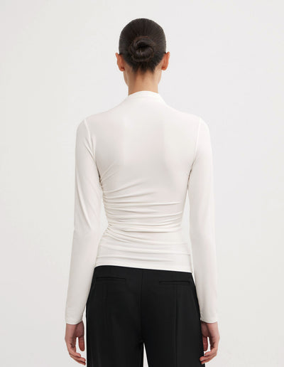 Wrap Long Sleeve Jersey Top