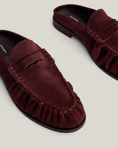 Zoe Suede Mule Loafers