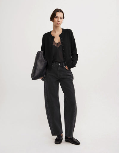 Crew Neck Button Cardigan
