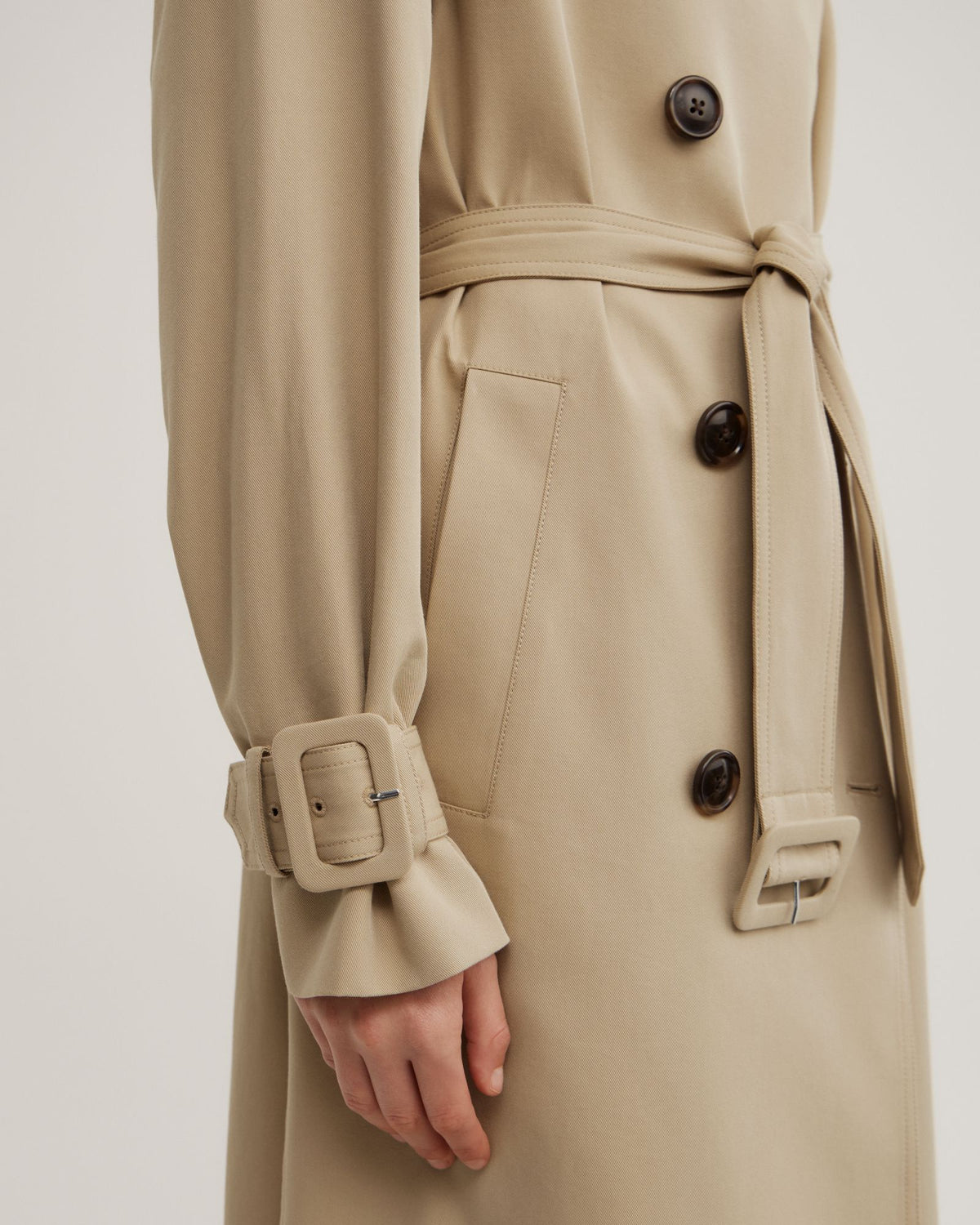 Funnel Collar Trench Coat