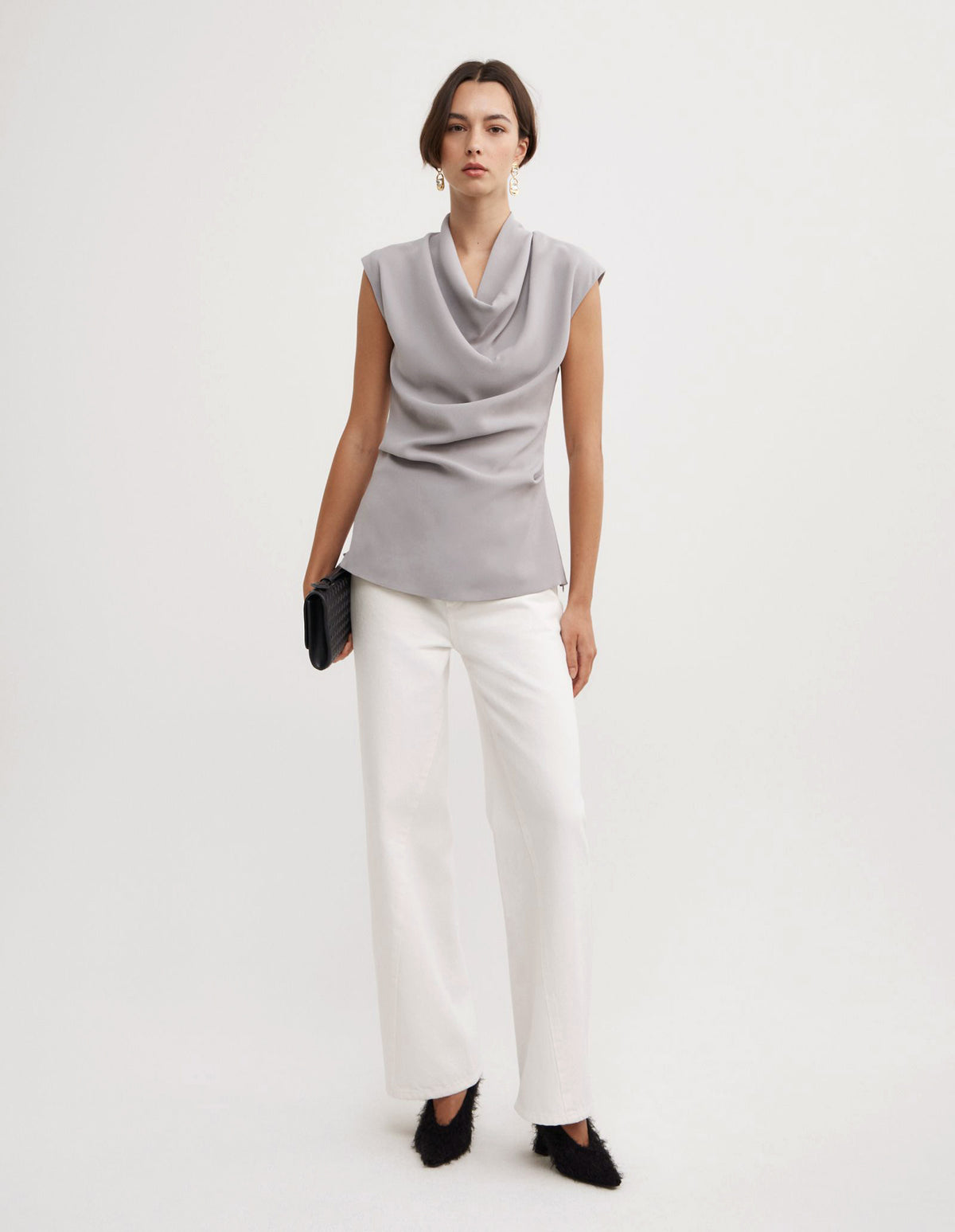 Crepe Cowl Tank Top
