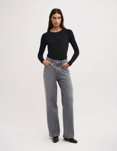 Angled Seam Denim Jeans