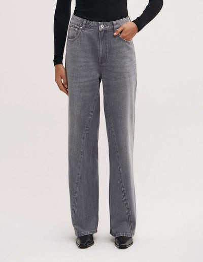 Angled Seam Denim Jeans
