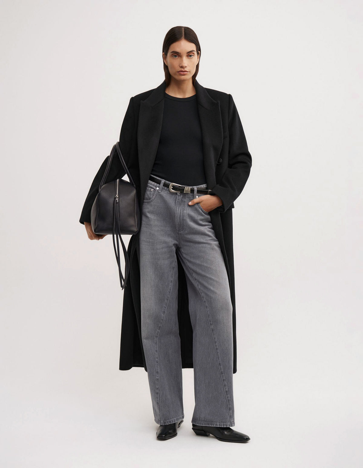 Angled Seam Denim Jeans