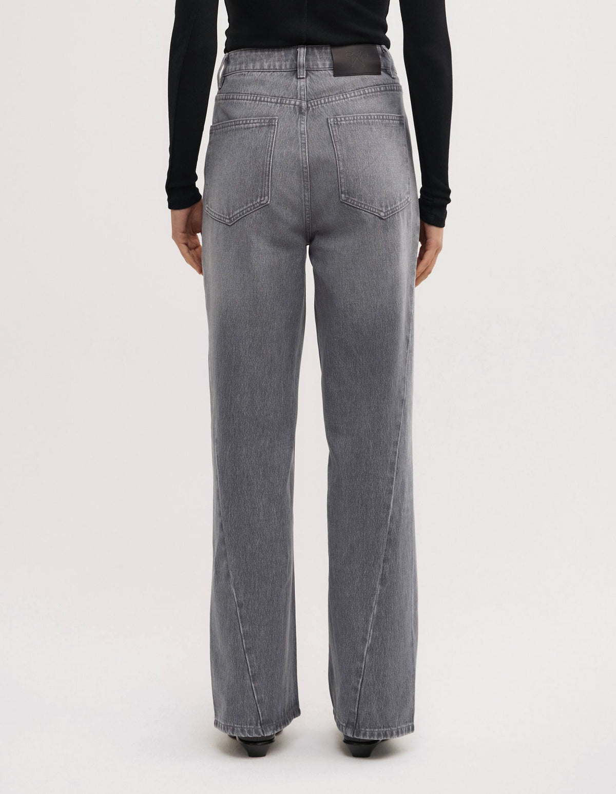 Angled Seam Denim Jeans