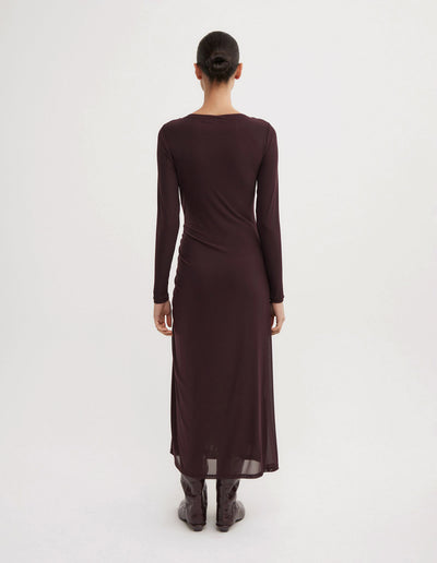 Longsleeve Ruched Mesh Dress