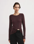 Metal Trim Long Sleeve Top