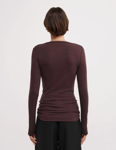 Metal Trim Long Sleeve Top