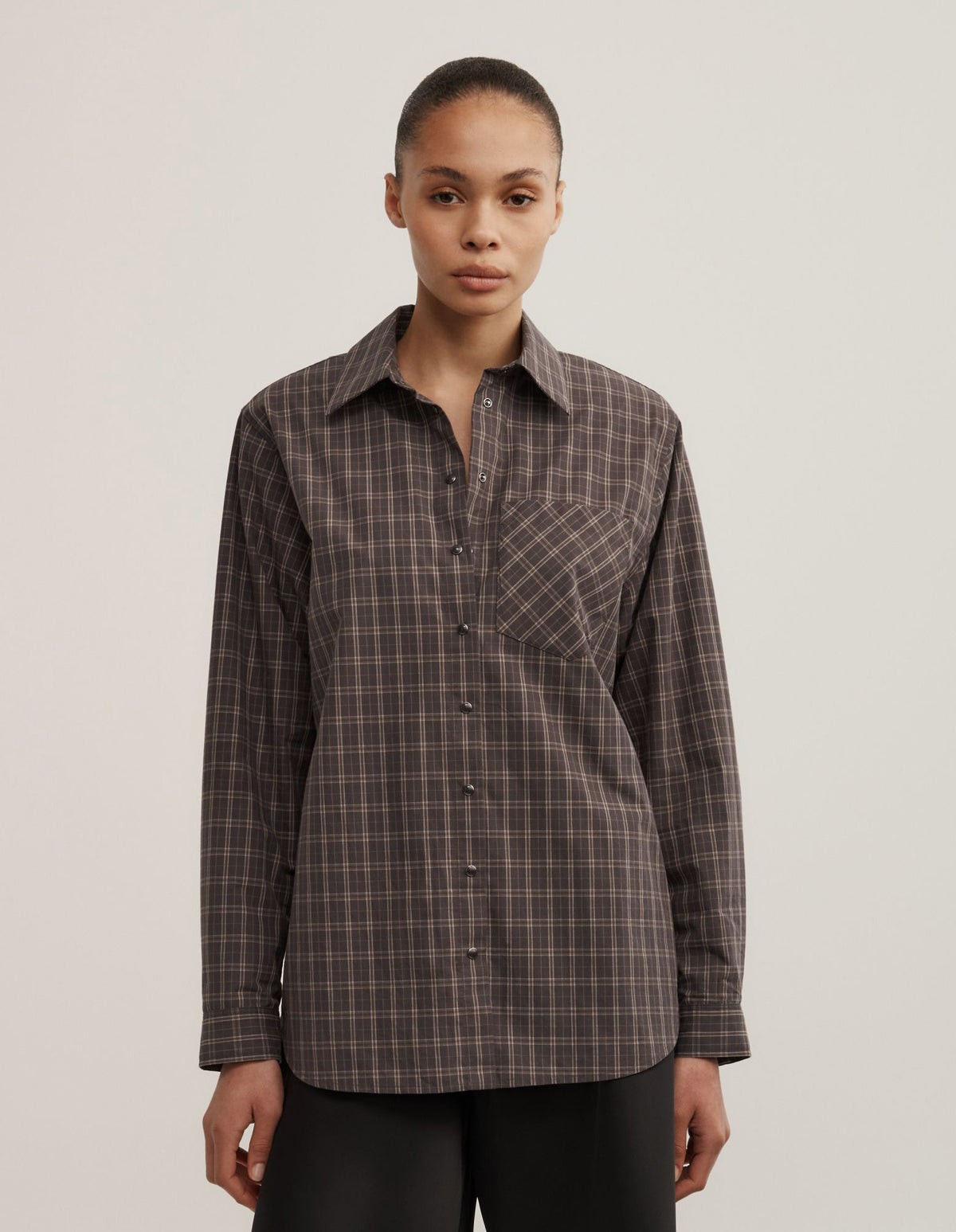 Check Shoulder Pad Shirt
