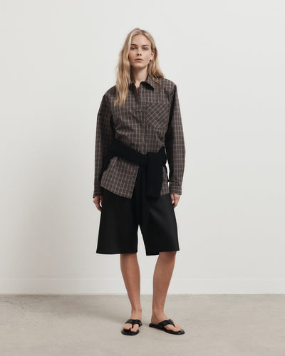 Check Shoulder Pad Shirt