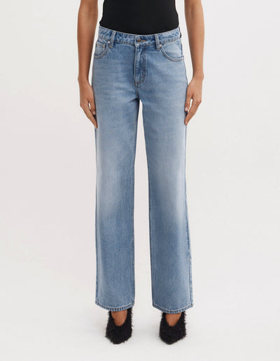 Mid Rise Straight Jeans