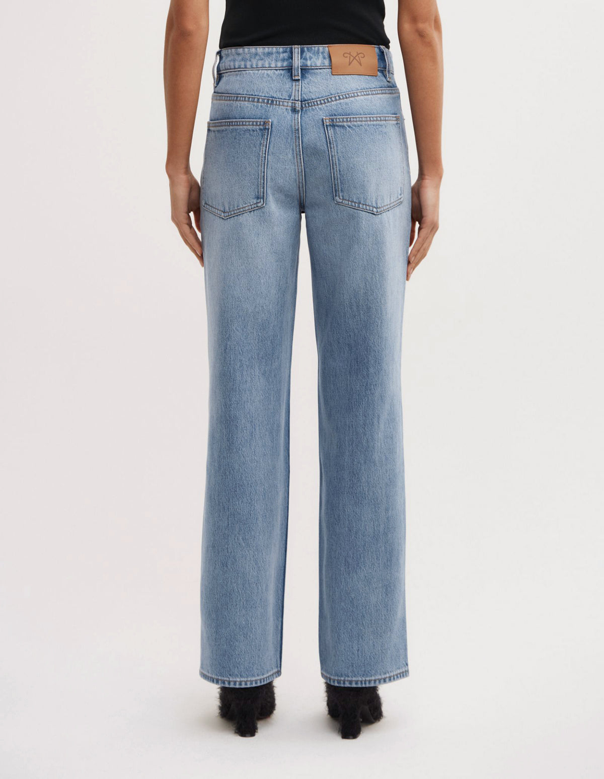 Mid Rise Straight Jeans