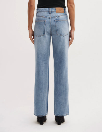Mid Rise Straight Jeans