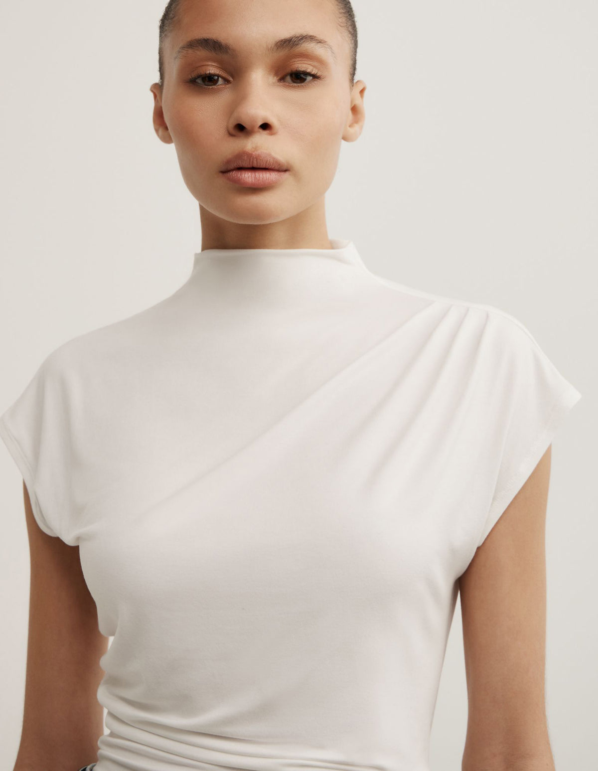 Draped High Neck Top
