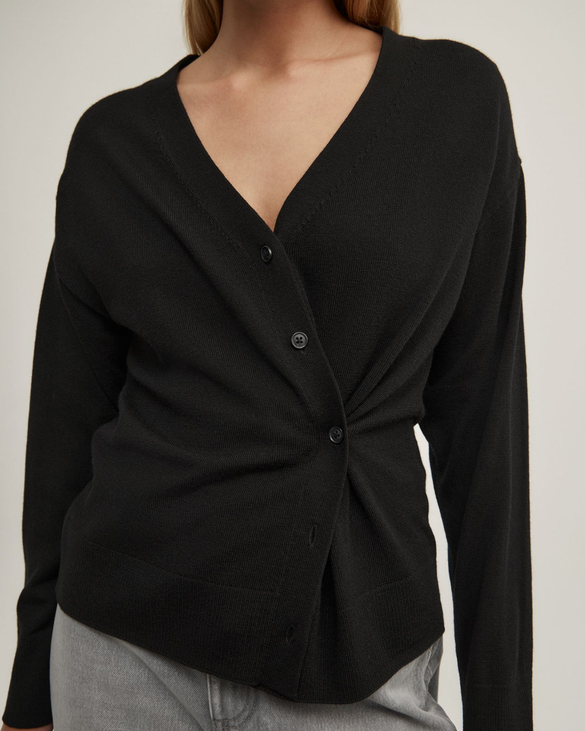 Asymmetric Wrap Knit Cardigan