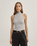 Fluffy High Neck Tank Top