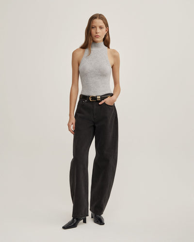Fluffy High Neck Tank Top