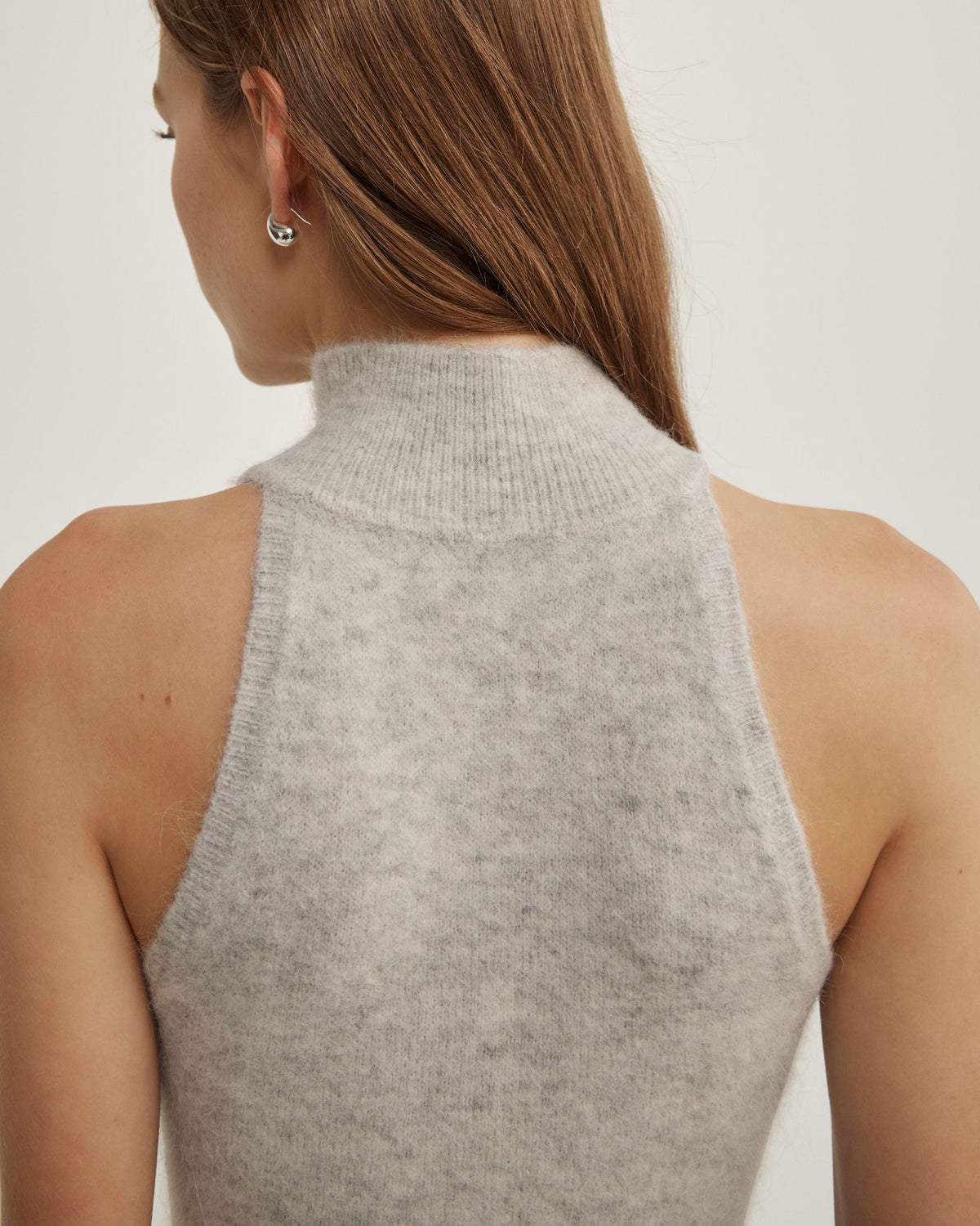 Fluffy High Neck Tank Top
