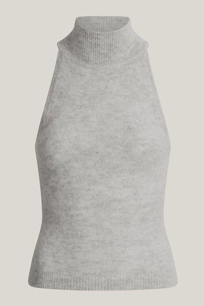 Fluffy High Neck Tank Top