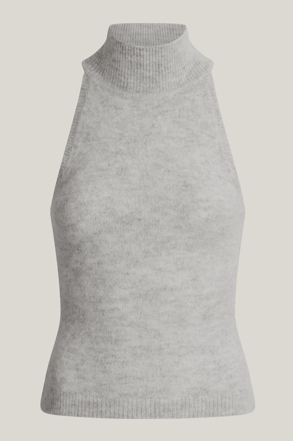 Fluffy High Neck Tank Top