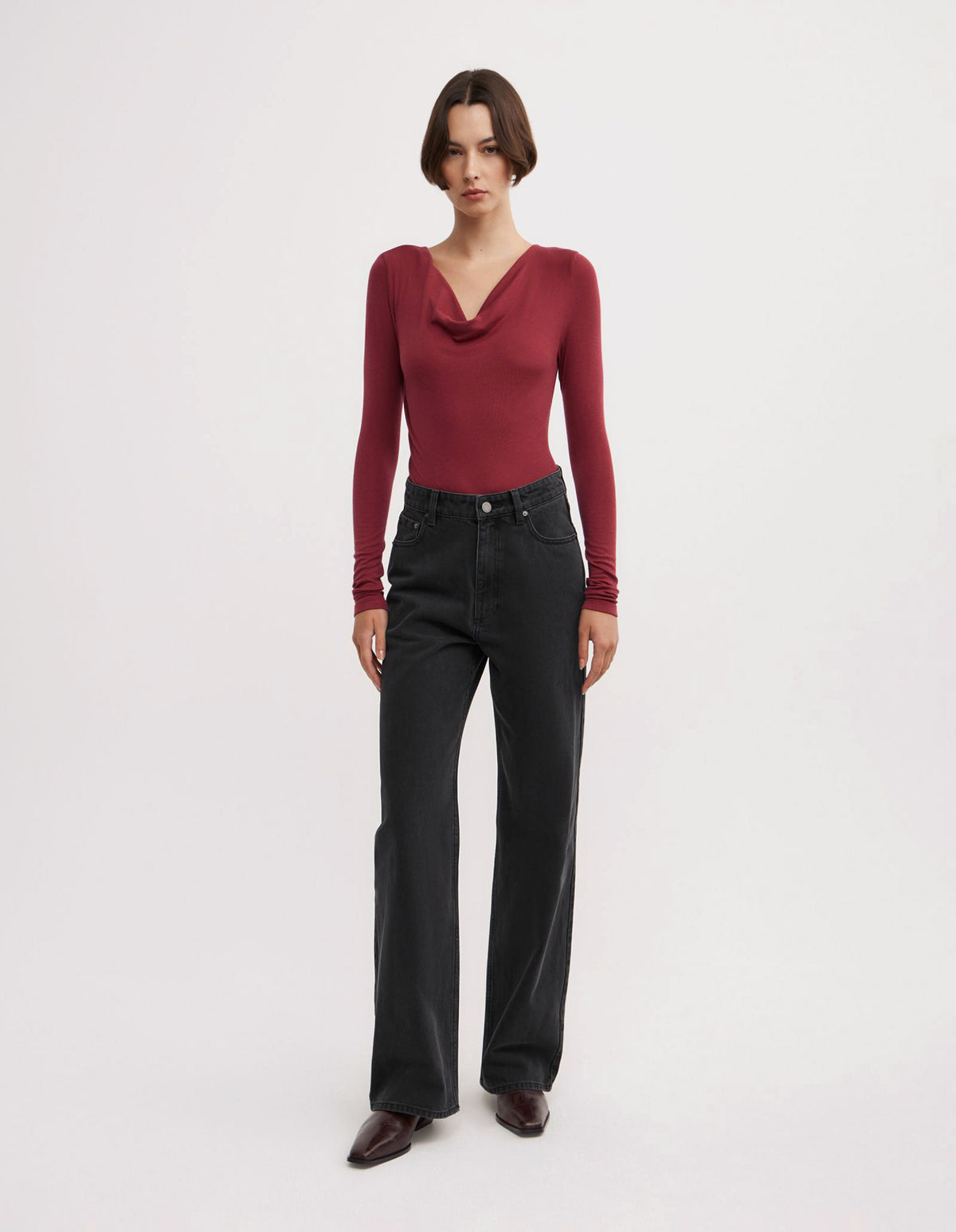 Cowl Neck Long Sleeve Top