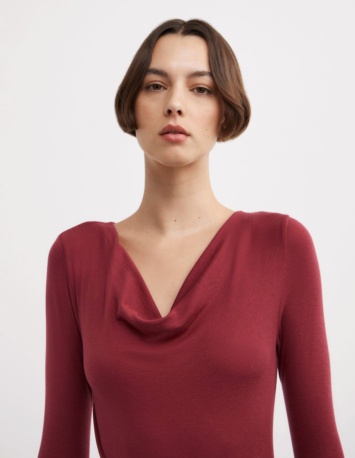 Cowl Neck Long Sleeve Top