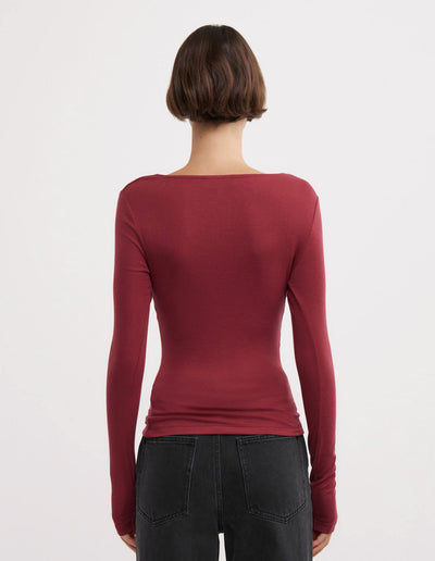 Cowl Neck Long Sleeve Top