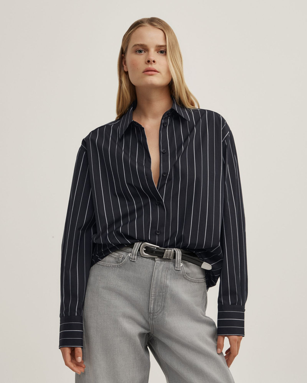 Tie Back Pinstripe Shirt