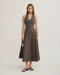 Halter Panel Midi Dress