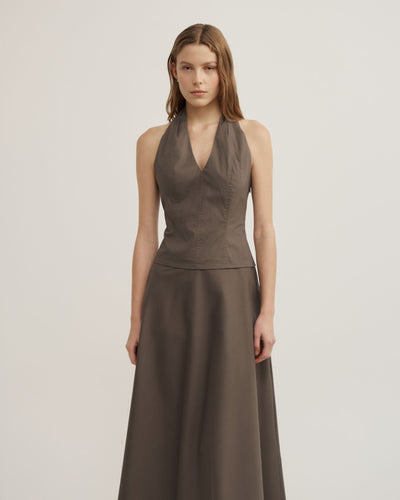 Halter Panel Midi Dress