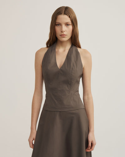 Halter Panel Midi Dress