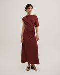 Drape Asymmetric Jersey Dress