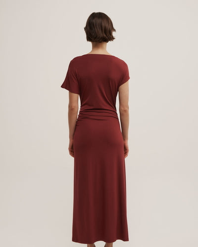 Drape Asymmetric Jersey Dress
