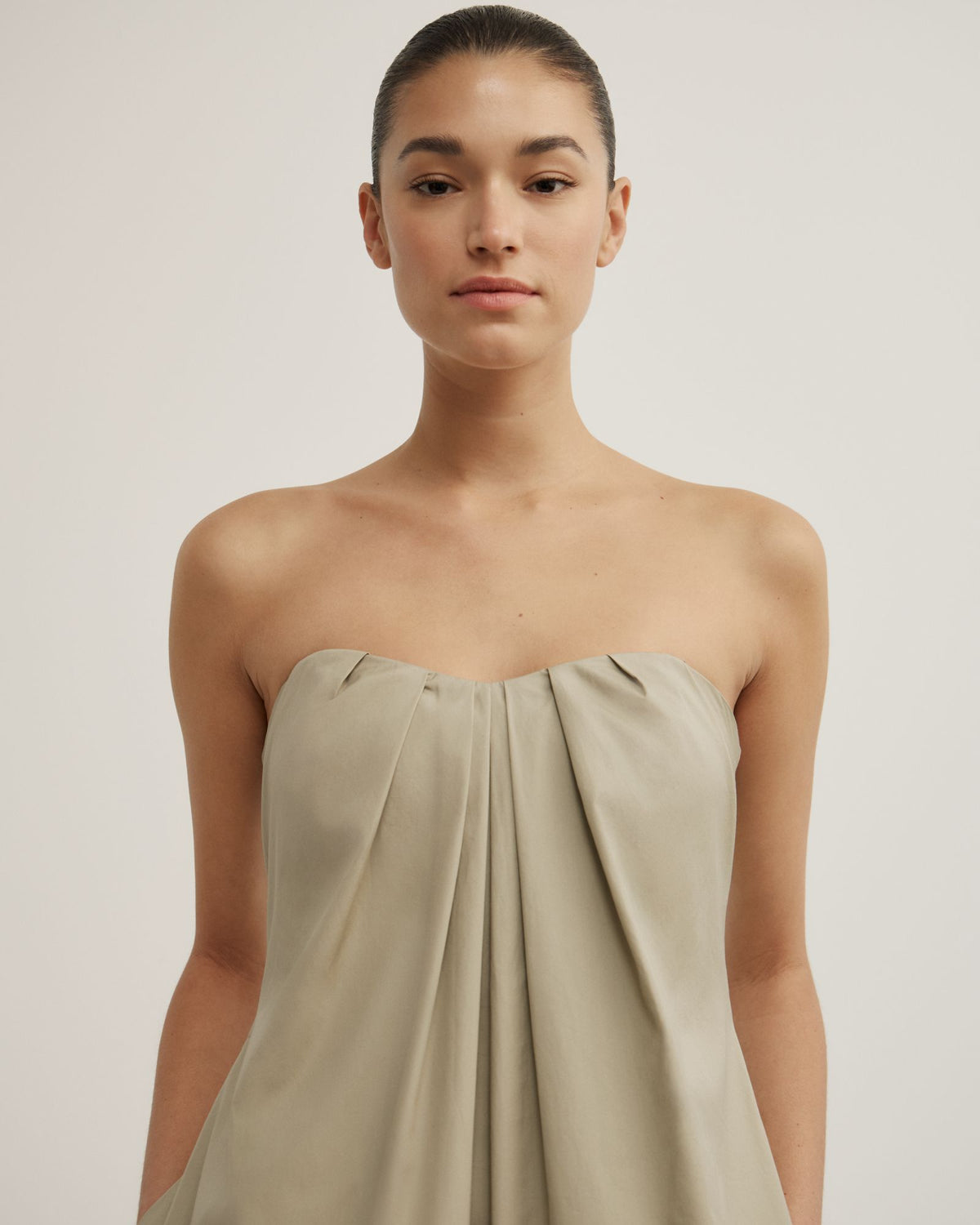 Gathered Bandeau Midi Dress