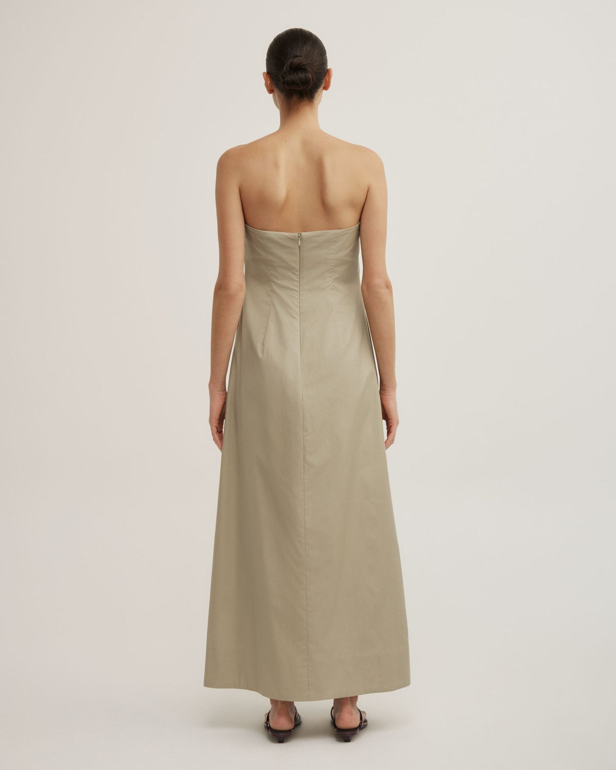Gathered Bandeau Midi Dress